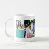 Coole einfache Fotomaterial und Monogramm Kaffeetasse (Links)