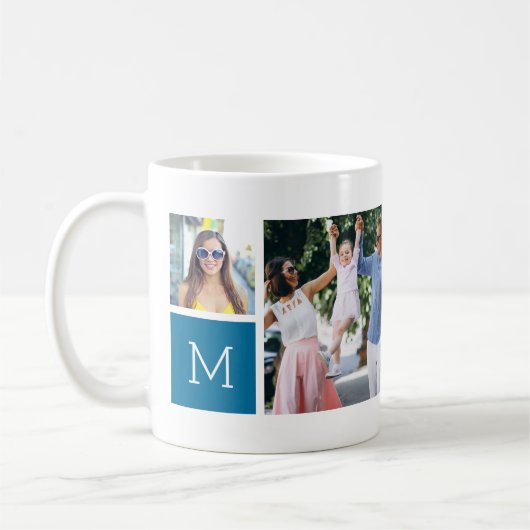 Coole einfache Fotomaterial und Monogramm Kaffeetasse (Links)