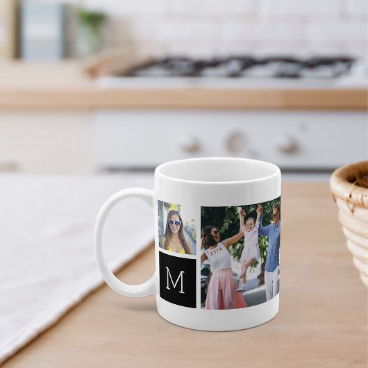 Coole einfache Fotomaterial und Monogramm Kaffeetasse