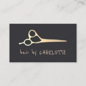 Coole Einfache Imitate Gold Schere Haarstylistin Visitenkarte (Vorderseite)