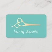 Coole Einfache Imitate Gold Schere Haarstylistin Visitenkarte (Vorderseite)
