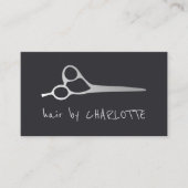 Coole Einfache Imitate Silberschere Haarstiel Visitenkarte (Vorderseite)