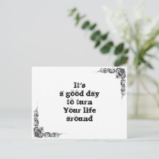 Coole, einfache Weisheitsphilosophie tao Satz Postkarte (Stehend Vorderseite)