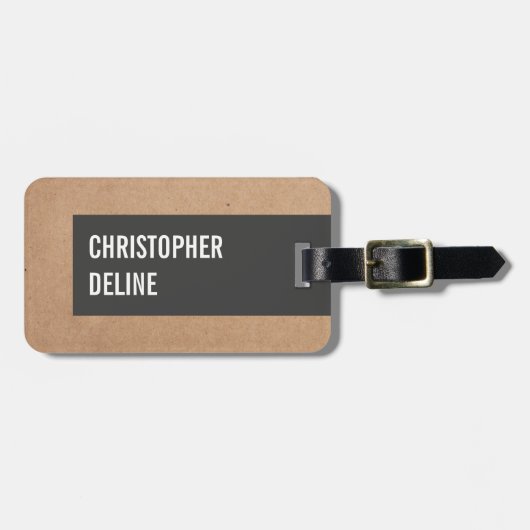 Coole Einmalige Pappe Grau Streifen Gepäckanhänger (Vorderseite horizontal)