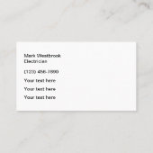 Coole Einmalige Visitenkarten für Elektroinstallat Visitenkarte (Rückseite)