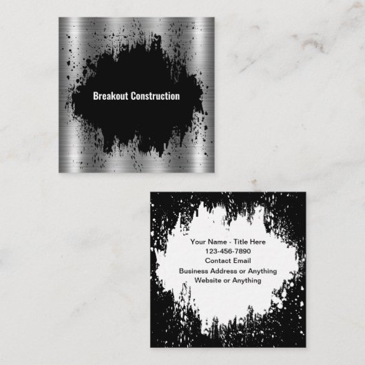 Coole, einzigartige Baukarten Quadratische Visitenkarte (Vorne/Hinten)