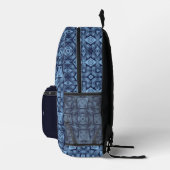 Coole Einzigartige Blaue Mandala Muster Monogramm- Bedruckter Rucksack (Rechts)