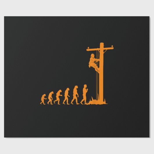Coole einzigartige Evolution von Lineman Electrici Geschenkpapier (Flach)