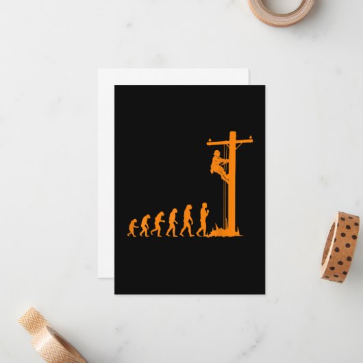Coole einzigartige Evolution von Lineman Electrici Mitteilungskarte (Vorderseite/Rückseite Beispiel)