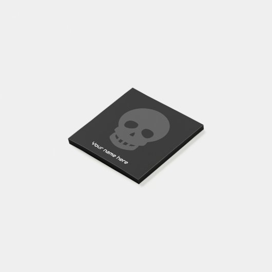 Coole einzigartige Goth Skull Grau Schwarz Post-it Klebezettel (angewinkelt)