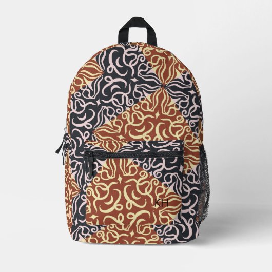 Coole Einzigartige Mandala Muster Monogramm-Initia Bedruckter Rucksack (Vorderseite)