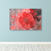 Coole, einzigartige Rot-Grau-Blume im asiatischen Leinwanddruck (Insitu (Holzboden))