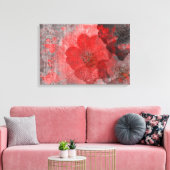 Coole, einzigartige Rot-Grau-Blume im asiatischen Leinwanddruck (Insitu (Wohnzimmer))