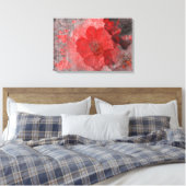 Coole, einzigartige Rot-Grau-Blume im asiatischen Leinwanddruck (Insitu (Schlafzimmer))