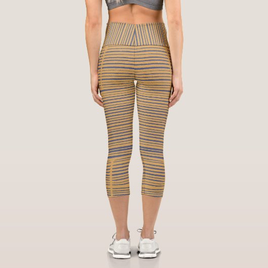 Coole Einzigartige Streifen Abstrakt modern Capri Leggings (Rückseite)