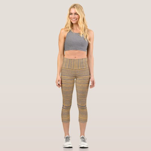 Coole Einzigartige Streifen Abstrakt modern Capri Leggings (Vorderseite)