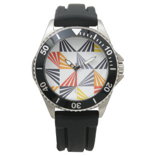 Coole, einzigartige, trendige, urbane, bunte Dreie Armbanduhr