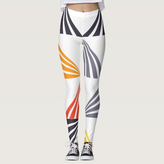 Coole, einzigartige, trendige, urbane, bunte Dreie Leggings (Vorderseite)