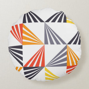 Coole, einzigartige, trendige, urbane, bunte Dreie Rundes Kissen