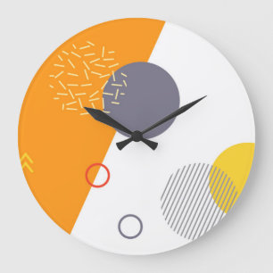 Coole, einzigartige, trendige, urbane geometrische große wanduhr