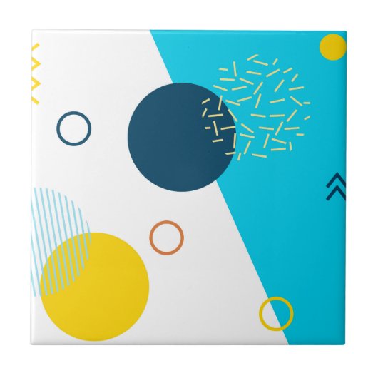 Coole, einzigartige, trendige, urbane Memphis-Illu Fliese (Vorderseite)