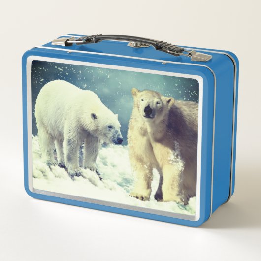 Coole Eisbären auf Eismetall Lunch Box (Rückseite)