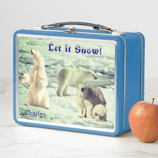 Coole Eisbären auf Eismetall Lunch Box (Beispiel)