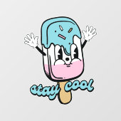 Coole Eiscreme bleibe Fensteraufkleber (Blatt)