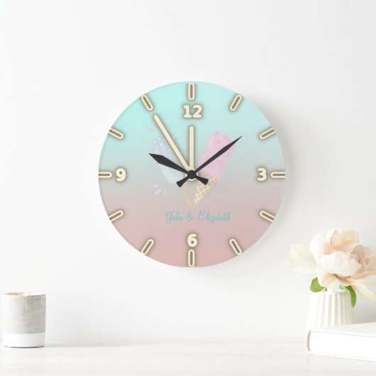 Coole Eiscreme-Cones, Liebe Große Wanduhr (Zuhause)