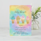 Coole Eiscreme Farbvolle Gefärbte Krawatte Kinderd Einladung (Stehend Vorderseite)