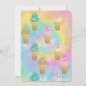 Coole Eiscreme Farbvolle Gefärbte Krawatte Kinderd Einladung (Rückseite)