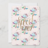 Coole Eiscreme-Macaroons gestreift Geburtstag Einladung (Rückseite)