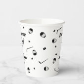 Coole Eishockey Black und White Birthday Party Pappbecher (Links)