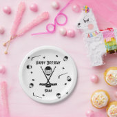 Coole Eishockey Black und White Birthday Party Pappteller (Party)