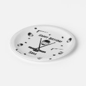 Coole Eishockey Black und White Birthday Party Pappteller (Schrägansicht)