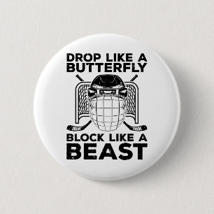 Coole Eishockey-Kunst für Männer Frauen Torwart Ei Button