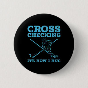 Coole Eishockey-Kunst Männer Frauen Feldhockey-Lie Button