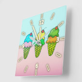 Coole Eislaufkonen Quadratische Wanduhr (Winkel)