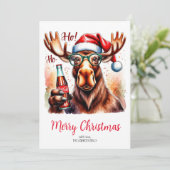 Coole-Elch-Weihnachtskarte Feiertagskarte (Stehend Vorderseite)