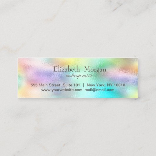 Coole Elegant Beruflich Hearts Holographic Treuekarte (Rückseite)