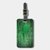 Coole Elegant Green Circuit Board Schwarz Gepäckanhänger (Vorderseite vertikal)