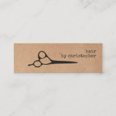 Coole Elegant Kraft Paper Black Scissor Haarstylis Mini Visitenkarte (Vorderseite)