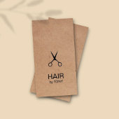 Coole Elegant Kraft Paper Black Scissor Haarstylis Visitenkarte