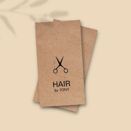 Coole Elegant Kraft Paper Black Scissor Haarstylis Visitenkarte