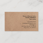 Coole Elegant Kraft Paper Black Scissor Haarstylis Visitenkarte (Rückseite)
