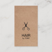 Coole Elegant Kraft Paper Black Scissor Haarstylis Visitenkarte (Vorderseite)
