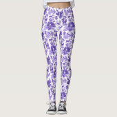 Coole Elegant Periwinkle Blue Deer French Toile Leggings (Vorderseite)
