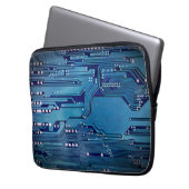 Coole elegante blaue Computerplatine Laptopschutzhülle (Vorderseite Links)