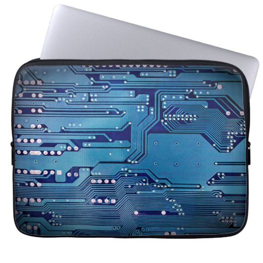Coole elegante blaue Computerplatine Laptopschutzhülle (Vorderseite)