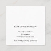 Coole Elegante Blaue Rose Schere Haarstylistin Quadratische Visitenkarte (Rückseite)